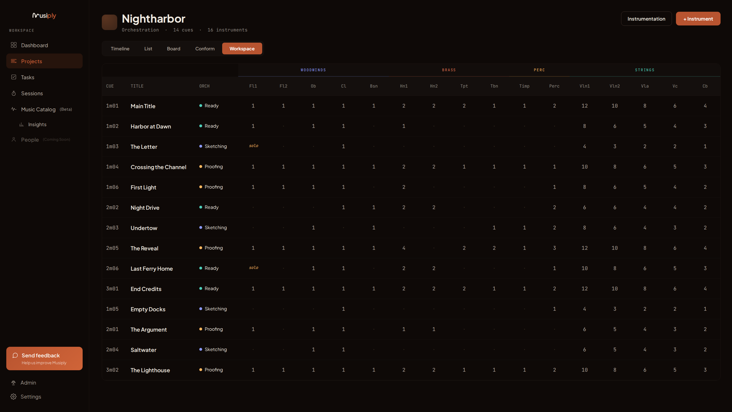 Musiply orchestrator grid